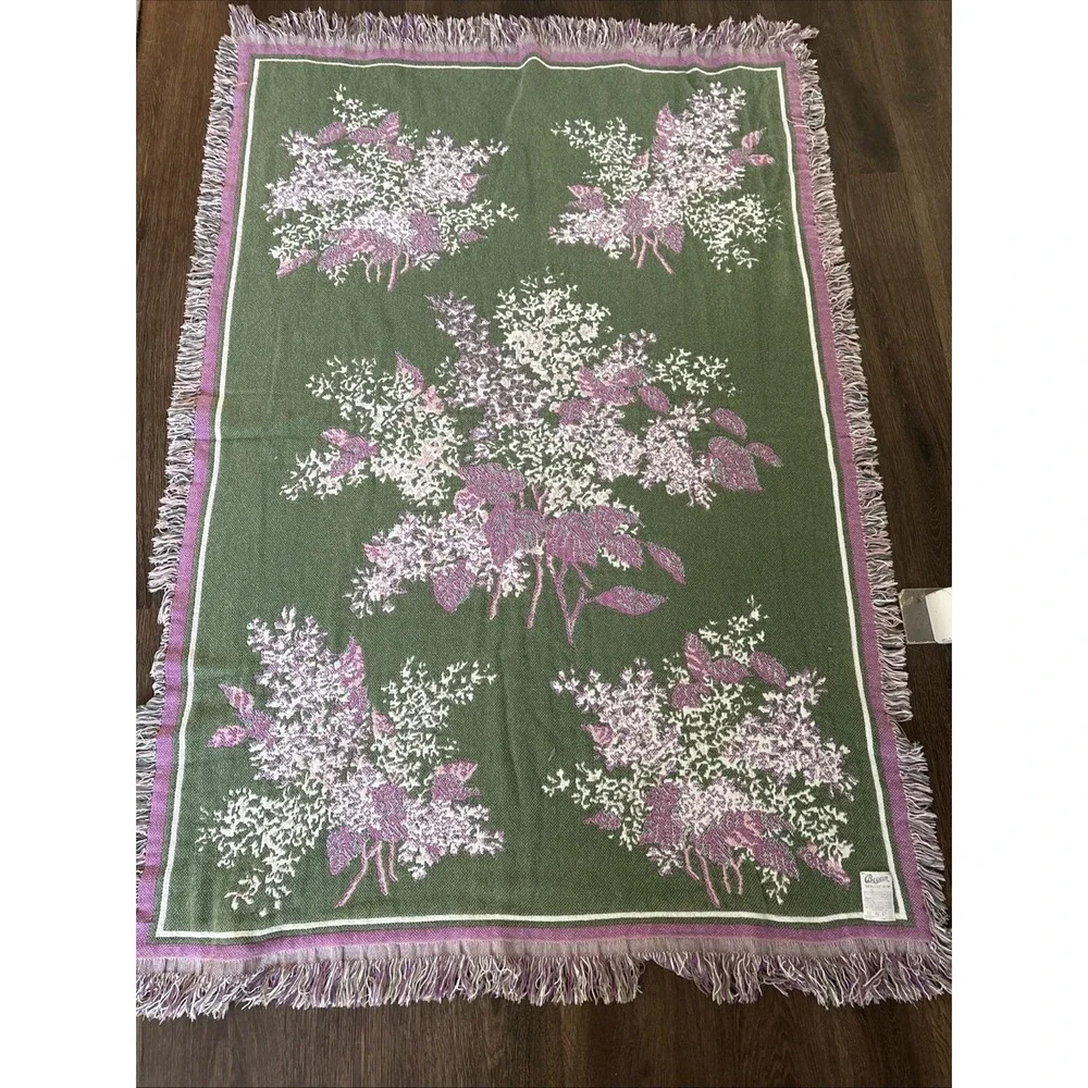 Vintage Beacon Hygrenda Blanket Cottagecore Floral Fringe Woven Throw Shabbychic